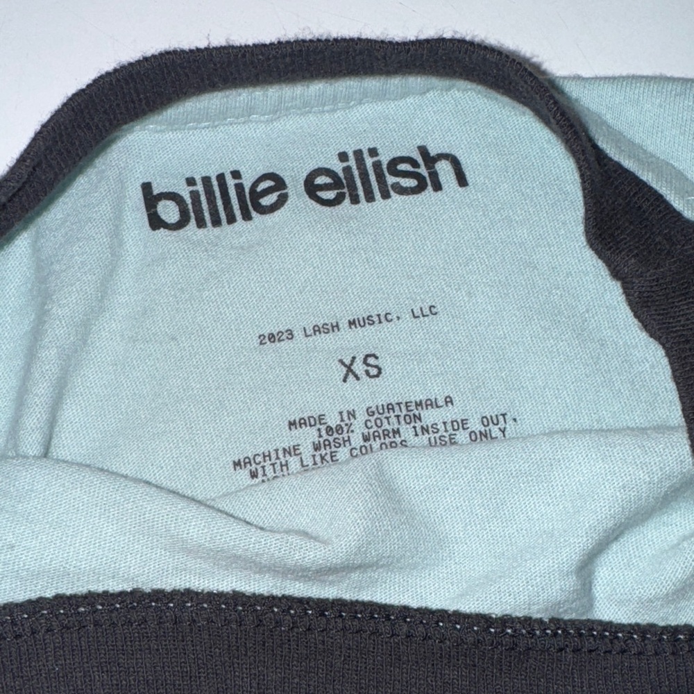 Billie Eilish Graffiti Lettering BabyDoll‎ Ringer Tee - Picture 2 of 4
